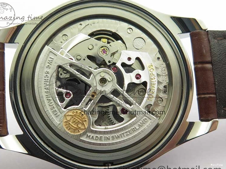 MIROTIME 0413 Original Portuguese IW358304 ZF 1:1 Best Edition SS White Dial RG Markers on Leather Strap A 7077